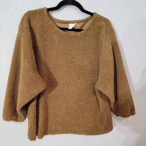 ADYP Nordstrom Sweater Pullover Women's Sz Large Sherpa Tan Jumper